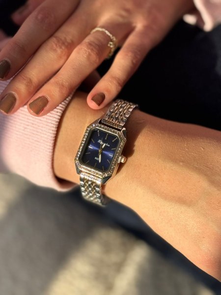 ساعة شبيه روليكس ارضية نيلي عازرق الهاردوير ذهبي