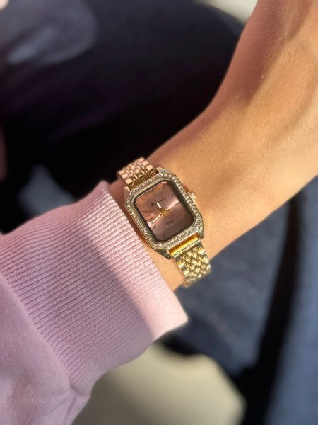 ساعة شبيه روليكس ارضية زهر الهاردوير ذهبي