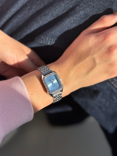 ساعة شبيه روليكس ارضية ازرق الهاردوير سلڤر