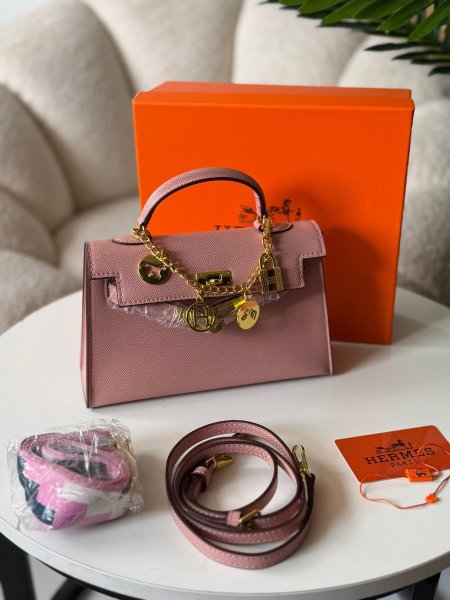 حقيبة ايرميز ميني لون زهر