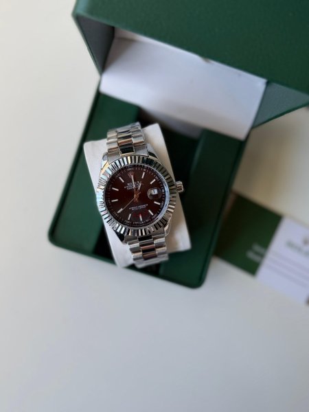 ساعة روليكس ارضية اسود هاردوير فضي