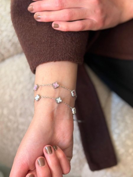 أساور فان كليف سلاسل فضي مكفوله اللون