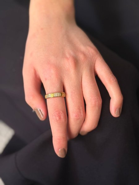 خاتم كارتير فري سايز  لون ذهبي مكفول اللون