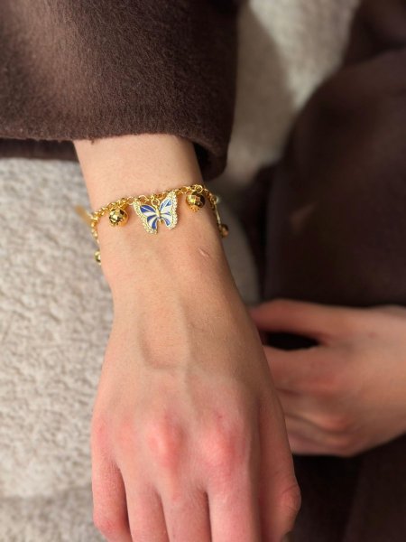 اسواره الفراشه لون ذهبي مكفوله اللون