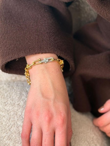 اسواره تيفاني لون ذهبي مكفوله اللون