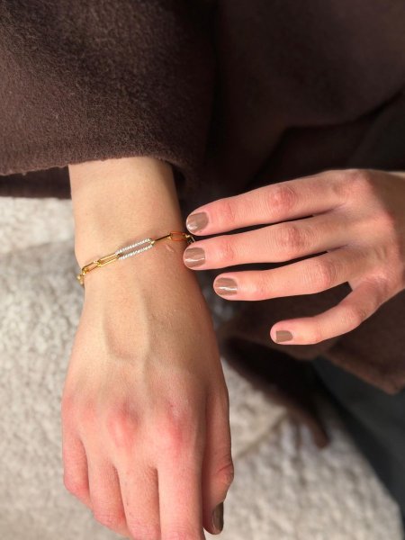 اسواره فيبر كليب لون ذهبي مكفوله اللون