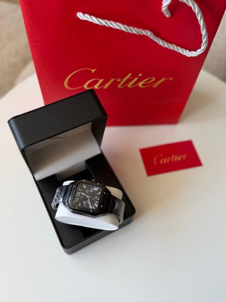 ساعة كارتير مينا اسود هاردوير اسود