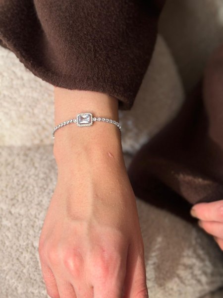 اسواره لون سلفر مكفوله اللون