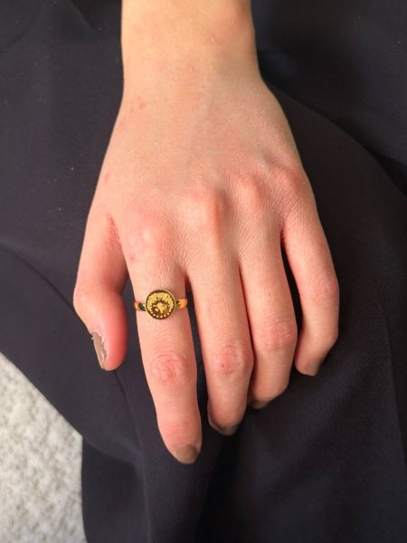 خاتم ليره ناعم جدا مكفول اللون