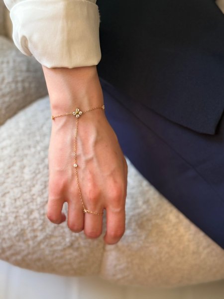 اسوارة الكف لون ذهبي مكفول اللون