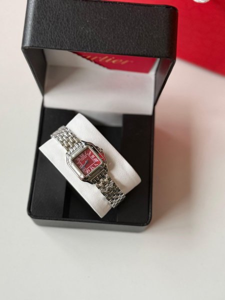 ساعة كارتير   الهاردوير سلفر الارضية برغندي